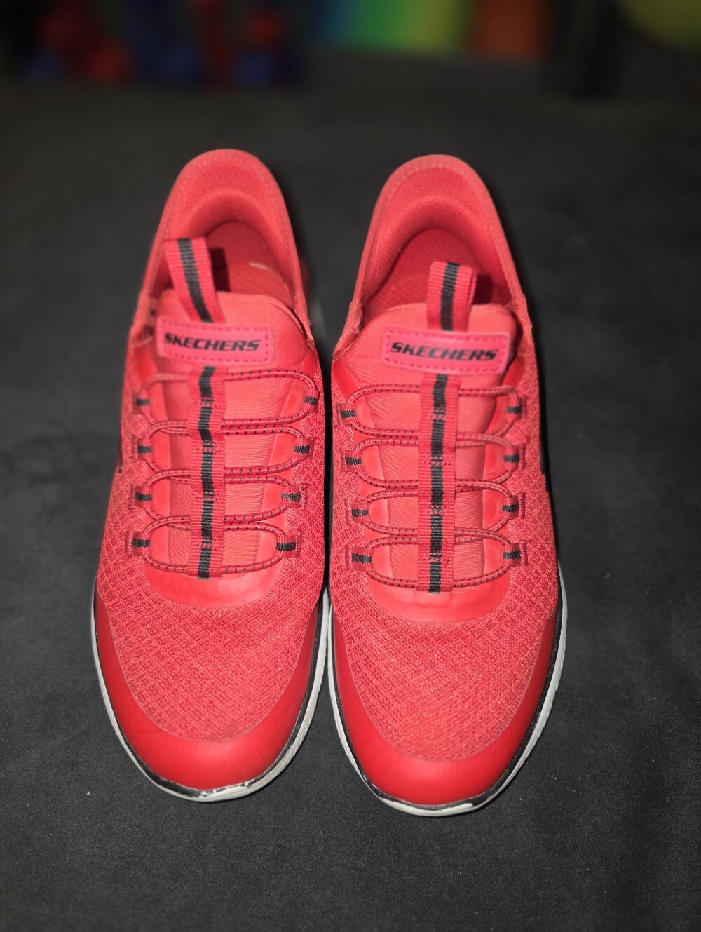 Boy's Skechers Slip-on Athletic Sneaker in Bright Red